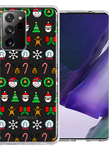 Samsung Galaxy Note 20 Ultra Classic Christmas Polka Dots Santa Snowman Reindeer Candy Cane Design Double Layer Phone Case Cover