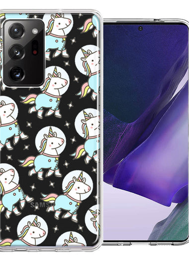 Samsung Galaxy Note 20 Ultra Space Unicorns Design Double Layer Phone Case Cover