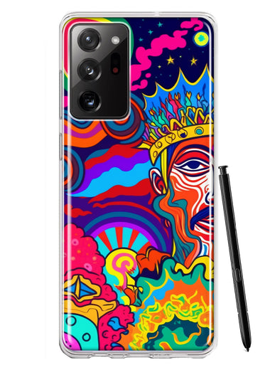 Samsung Galaxy Note 20 Ultra Neon Rainbow Psychedelic Indie Hippie Indie King Hybrid Protective Phone Case Cover