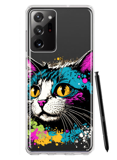 Samsung Galaxy Note 20 Ultra Cool Cat Oil Paint Pop Art Hybrid Protective Phone Case Cover