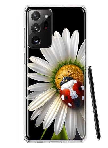 Samsung Galaxy Note 20 Ultra Cute White Daisy Red Ladybug Double Layer Phone Case Cover