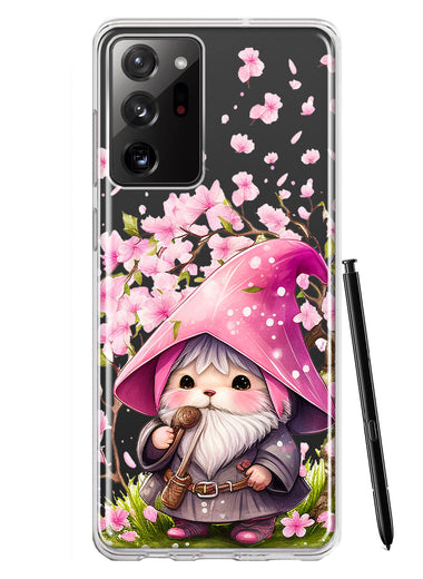 Samsung Galaxy Note 20 Ultra Cute Pink Cherry Blossom Gnome Spring Floral Flowers Double Layer Phone Case Cover