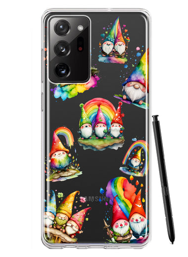Samsung Galaxy Note 20 Ultra Colorful Neon Glow Rainbow Gnomes Painting Hybrid Protective Phone Case Cover