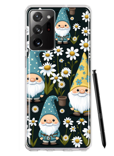 Samsung Galaxy Note 20 Ultra Cute White Daisies Gnomes Flowers Floral Double Layer Phone Case Cover