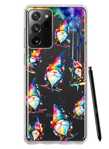 Samsung Galaxy Note 20 Ultra Neon Water Painting Colorful Splash Gnomes Hybrid Protective Phone Case Cover