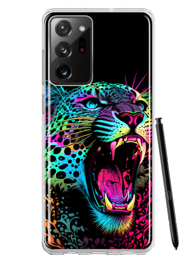 Samsung Galaxy Note 20 Ultra Neon Rainbow Glow Colorful Leopard Hybrid Protective Phone Case Cover