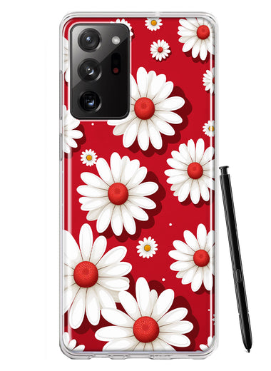 Samsung Galaxy Note 20 Ultra Cute White Red Daisies Polkadots Double Layer Phone Case Cover