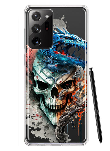 Samsung Galaxy Note 20 Ultra Fantasy Blue Dragon Dream Skull Double Layer Phone Case Cover