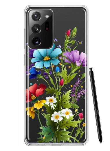 Samsung Galaxy Note 20 Ultra Purple Yellow Red Spring Flowers Floral Hybrid Protective Phone Case Cover