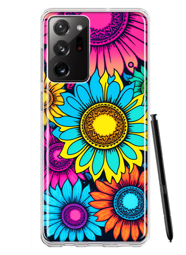 Samsung Galaxy Note 20 Ultra Vintage Colorful Abstract Sunflowers Floral Double Layer Phone Case Cover