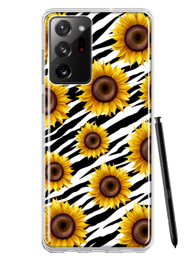 Samsung Galaxy Note 20 Ultra White Zebra Sunflowers Polkadots Double Layer Phone Case Cover