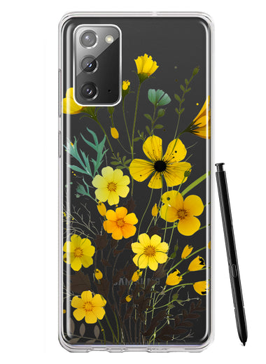 Samsung Galaxy Note 20 Yellow Summer Flowers Floral Hybrid Protective Phone Case Cover
