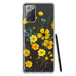 Samsung Galaxy Note 20 Yellow Summer Flowers Floral Hybrid Protective Phone Case Cover