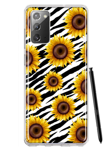 Samsung Galaxy Note 20 White Zebra Sunflowers Polkadots Double Layer Phone Case Cover