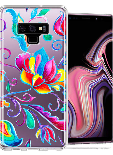 For Samsung Galaxy Note 9 Bright Colors Rainbow Water Lilly Floral Phone Case Cover
