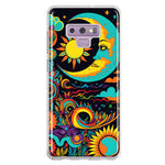 Samsung Galaxy Note 9 Neon Rainbow Psychedelic Indie Hippie Indie Moon Hybrid Protective Phone Case Cover