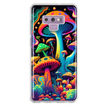 Samsung Galaxy Note 9 Neon Rainbow Psychedelic Indie Hippie Mushrooms Hybrid Protective Phone Case Cover