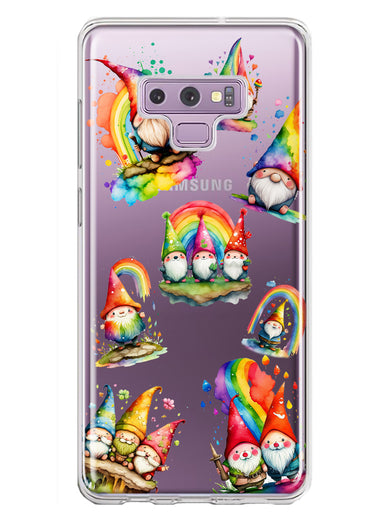 Samsung Galaxy Note 9 Colorful Neon Glow Rainbow Gnomes Painting Hybrid Protective Phone Case Cover