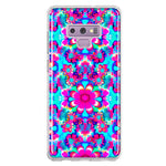 Samsung Galaxy Note 9 Pink Blue Vintage Hippie Tie Dye Flowers Hybrid Protective Phone Case Cover