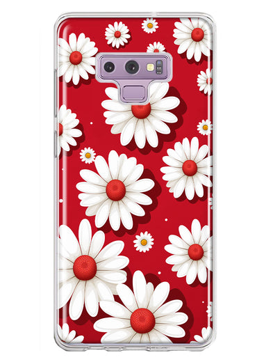 Samsung Galaxy Note 9 Cute White Red Daisies Polkadots Double Layer Phone Case Cover