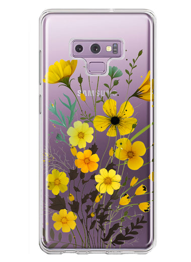 Samsung Galaxy Note 9 Yellow Summer Flowers Floral Hybrid Protective Phone Case Cover