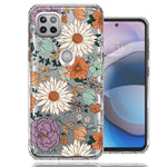 Motorola One 5G Ace Feminine Classy Flowers Fall Toned Floral Wallpaper Style Double Layer Phone Case Cover
