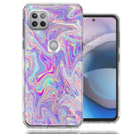 Motorola Moto One 5G Ace Paint Swirl Double Layer Phone Case Cover