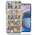 Motorola One 5G Ace Spooky Halloween Gnomes Cute Characters Holiday Seasonal Pumpkins Candy Ghosts Double Layer Phone Case Cover