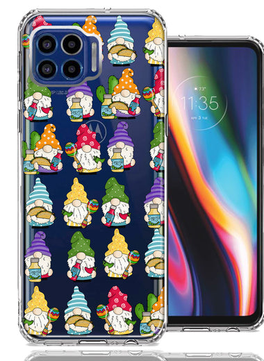Motorola One 5G Cinco De Mayo Party Cute Gnomes Mexico Tacos Fiesta Double Layer Phone Case Cover