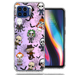 Motorola One 5G Classic Haunted Horror Halloween Nightmare Characters Spider Webs Design Double Layer Phone Case Cover