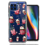 Motorola One 5G Coffee Lover Valentine's Hearts Pink Drink Latte Double Layer Phone Case Cover