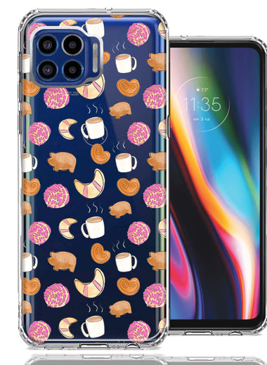 Motorola One 5G Mexican Pan Dulce Cafecito Coffee Concha Polka Dots Double Layer Phone Case Cover