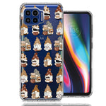 Motorola One 5G Cute Morning Coffee Lovers Gnomes Characters Drip Iced Latte Americano Espresso Brown Double Layer Phone Case Cover