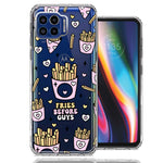 Motorola One 5G Cute Valentine Pink Love Hearts Fries Before Guys Double Layer Phone Case Cover