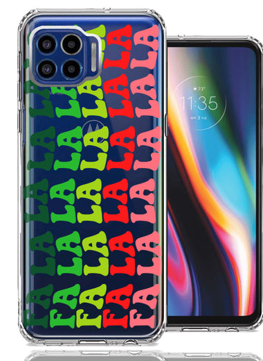 Motorola One 5G Deck The Halls Christmas Carol Falala Festive Lyric Vintage 70s Letters Double Layer Phone Case Cover