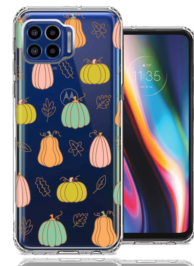 Motorola One 5G Fall Autumn Fairy Pumpkins Thanksgiving Spooky Season Double Layer Phone Case Cover