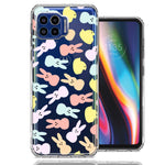 Motorola One 5G Pastel Easter Polkadots Bunny Chick Candies Double Layer Phone Case Cover