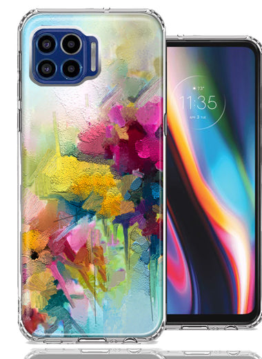 For Motorola One 5G Watercolor Flowers Abstract Spring Colorful Floral Painting Phone Case Cover