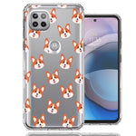 Motorola One 5G Ace Shiba Inu Polkadots Design Double Layer Phone Case Cover