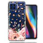 For Motorola One 5G Classy Blush Peach Peony Rose Flowers Leopard Phone Case Cover