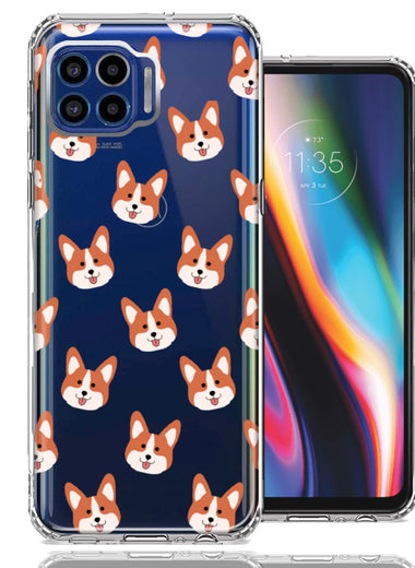 Motorola One 5G Shiba Inu Polkadots Design Double Layer Phone Case Cover