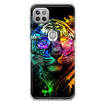 Motorola One 5G Neon Rainbow Swag Tiger Hybrid Protective Phone Case Cover