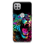 Motorola One 5G Neon Rainbow Glow Colorful Leopard Hybrid Protective Phone Case Cover