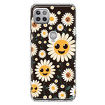 Motorola One 5G Cute Smiley Face White Daisies Double Layer Phone Case Cover