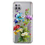 Motorola One 5G Purple Yellow Red Spring Flowers Floral Hybrid Protective Phone Case Cover