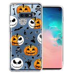 Samsung Galaxy S10e Halloween Jack-O-Lantern Pumpkin Skull Spooky Design Double Layer Phone Case Cover
