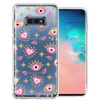 Samsung Galaxy S10e Pink Evil Eye Lucky Love Law Of Attraction Design Double Layer Phone Case Cover