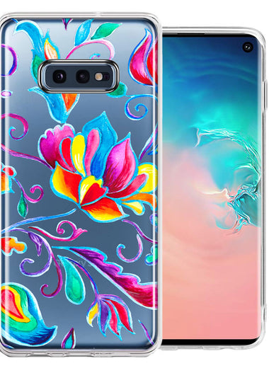For Samsung Galaxy S10e Bright Colors Rainbow Water Lilly Floral Phone Case Cover