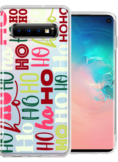 Samsung Galaxy S10 Christmas Santa Ho Ho Ho textagraphy Festive Holiday Double Layer Phone Case Cover