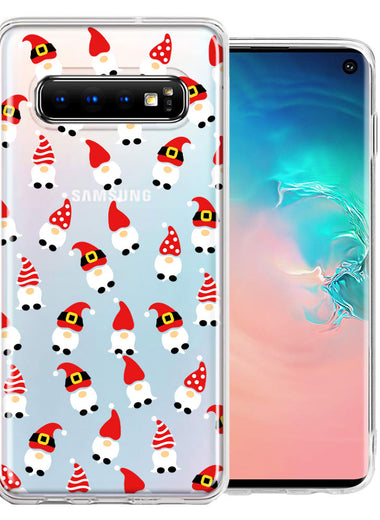 Samsung Galaxy S10 Cute Red Christmas Holiday Santa Gnomes Design Double Layer Phone Case Cover